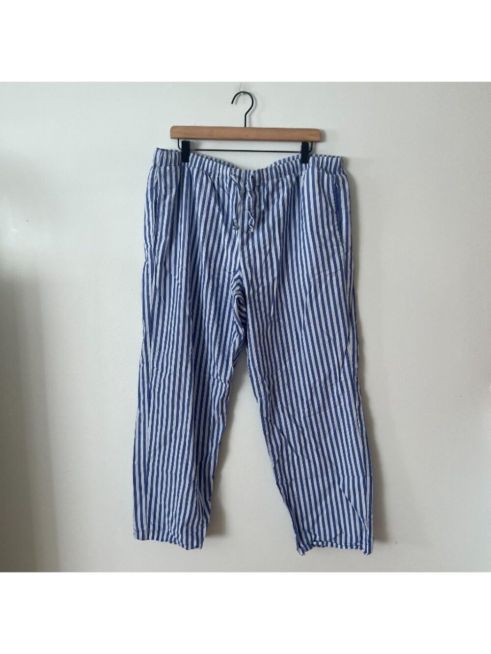 GAP Blue Striped Cotton Pajama Pants Women's Size XL